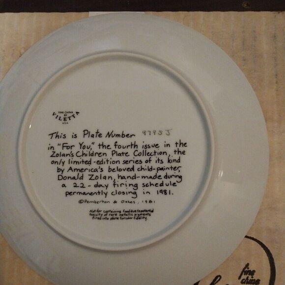 1981 For You 4th Issue Donald Zolan's  8.5" Collector's Plate With Box And Paper - Picture 2 of 5